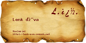 Lenk Éva névjegykártya